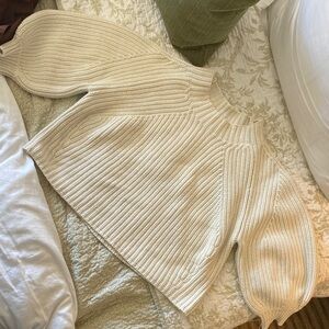 Apiece Apart mock neck cropped puff sleeve sweater